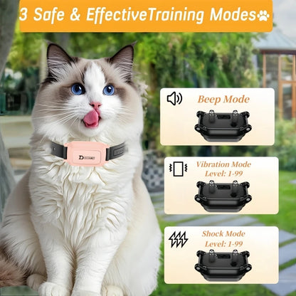 YHLC 800m Cat Anti Meowing Collar, Automatic No Shock Vibration Collar for Cats, Cat Trainer Designed Collar for Stopping Meowing