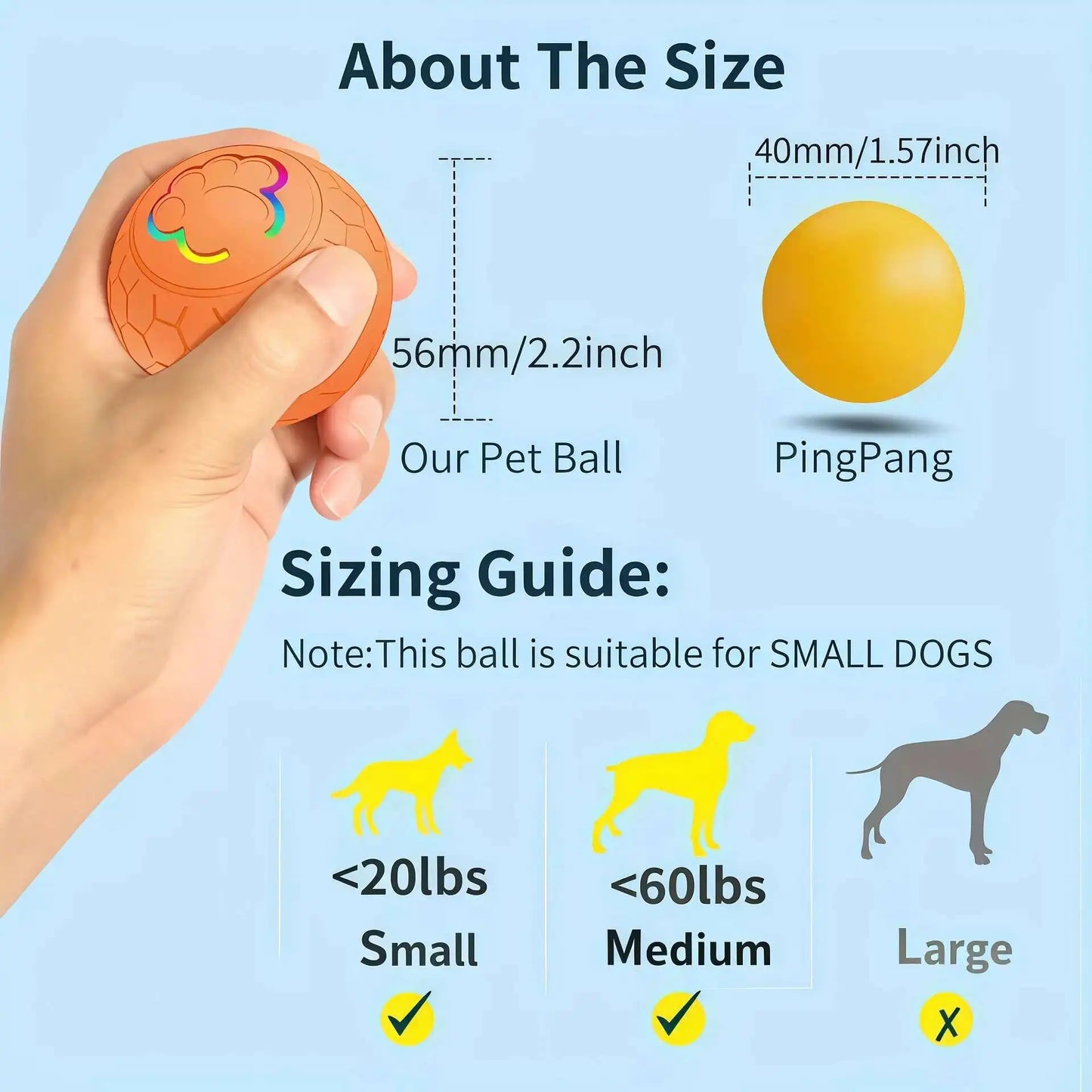 Smart Dog Interactive Toy Ball. Electronic Pet Toy Ball. USB Automatic Bouncing Rolling Toy With RGB Lights.