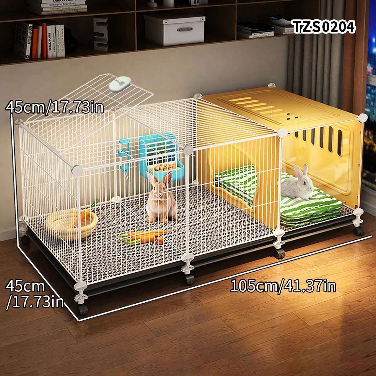 Encrypted Rabbit Cage for Home Use, Large, Indoor. Cleaning Tray, Guinea Pig Nest,