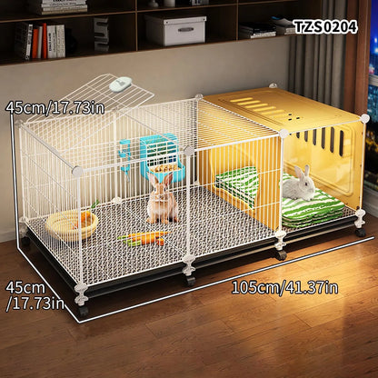 Encrypted Rabbit Cage for Home Use, Large, Indoor. Cleaning Tray, Guinea Pig Nest,