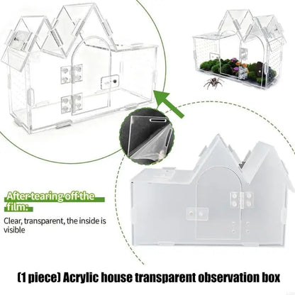 Reptiles Acrylic Terrarium House Enclosure. Tanks Box, Easy Movement & Cleaning and Full Pet Easy Monitoring