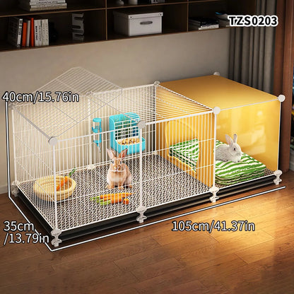 Encrypted Rabbit Cage for Home Use, Large, Indoor. Cleaning Tray, Guinea Pig Nest,