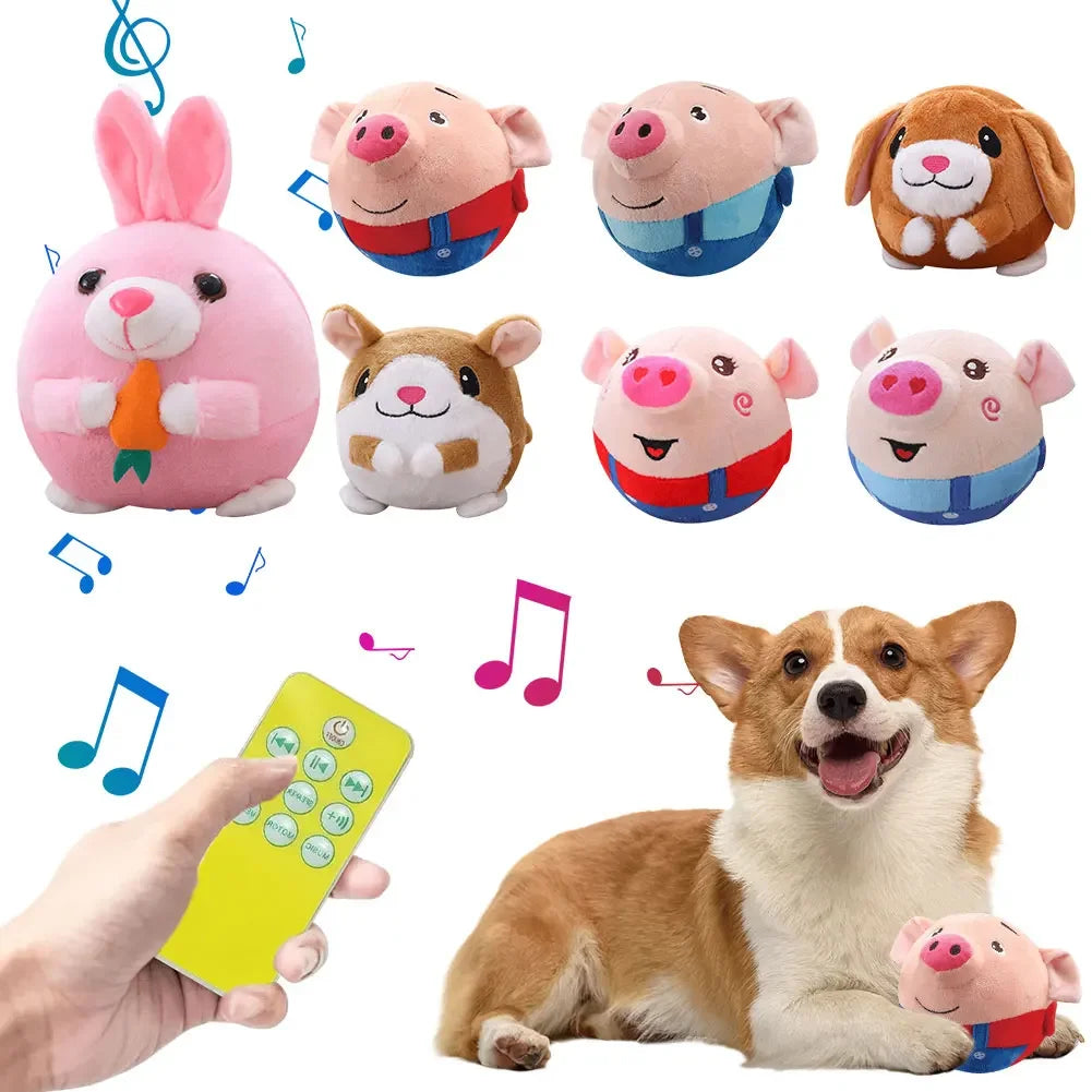 Electronic Pet Dog Toy Ball. Pet Bouncing Ball, Music Vibration, Bite Puppy Ball, Interactive Dog Chewing Moving Plush Doll Toy