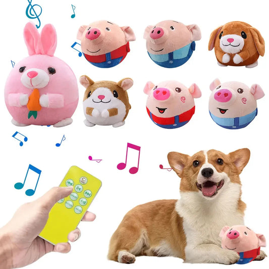 Electronic Pet Dog Toy Ball. Pet Bouncing Ball, Music Vibration, Bite Puppy Ball, Interactive Dog Chewing Moving Plush Doll Toy