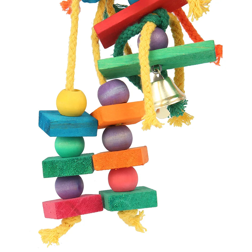 Wood Parrot Bird Toys. Love Bird Cage. Funny Training Bird Toys. Cotton Rope. Parrot Toy, Bite Resistant, Bird Tearing.