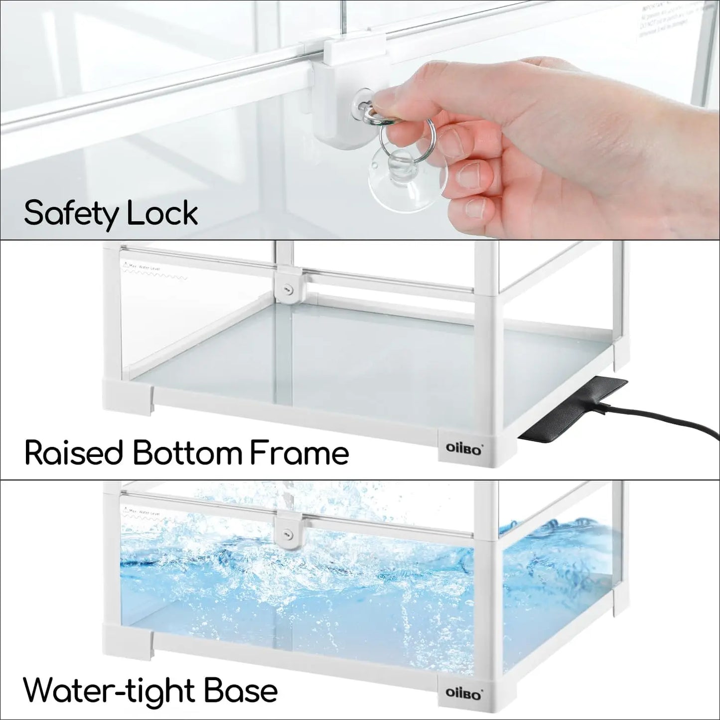 30 Gallon Glass Reptile Terrarium with Double Hinge Door, Ideal for Bearded Dragons and Snakes