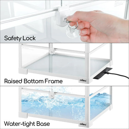 30 Gallon Glass Reptile Terrarium with Double Hinge Door, Ideal for Bearded Dragons and Snakes