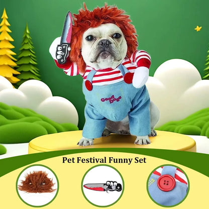 Pet Festival Funny Set. Halloween Cat/Dog Costumes. Novelty, Adjustable Pet Cosplay Clothes For Cats and Medium/Large Dogs