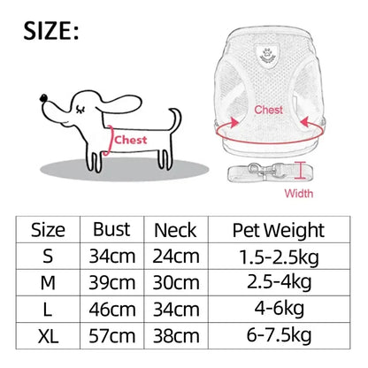 Cat Harness Vest. Walking Lead Leash For Puppies & Cats. Collar Polyester. Adjustable Mesh Harness For Small Medium Pets