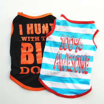Dog Shirts for Small Dogs. Boy Pet Printed Clothes with Funny Summer Sayings. Male Dog Clothes. Soft, Breathable Pet T-shirts