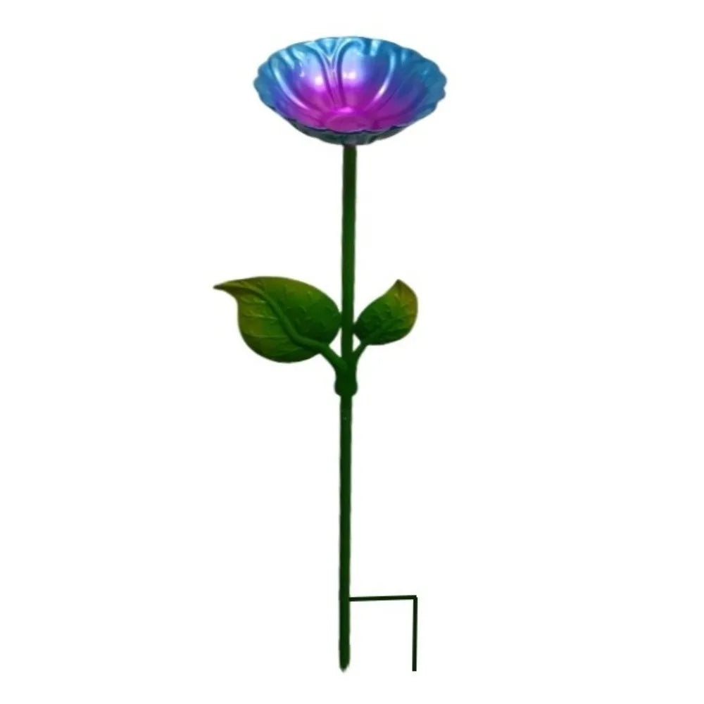 Bird Food/Water Bowl. Iron Flower Shaped Bird Bath. Large Capacity, Durable Bird Feeding Dish. Convenient Bird Bathtub for Yard/Courtyard