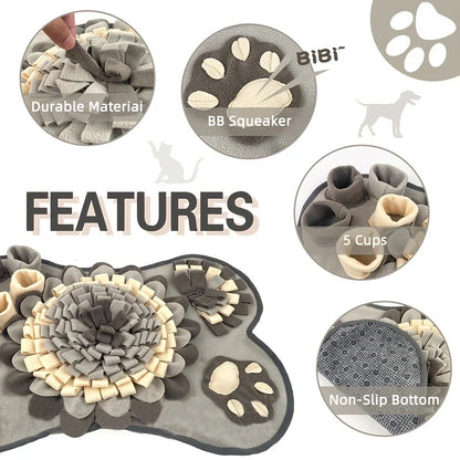 Pet Sniffing Mat For Dogs, Interactive, Durable Dog Slow Feeding Pad. Training Mat For Foraging Skills And Slow Eating