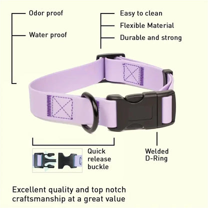 Dog Collar, Waterproof Plastic. PVC Rubber Washable. Outdoor Puppy Collars. Durable Adjustable for Small Medium Large Dogs