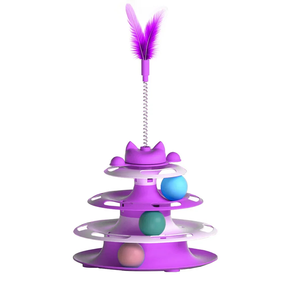 Cat Toys, Self-Entertainment. Relieves Boredom. Cat Turntable with Funny Cat Stick and Balls