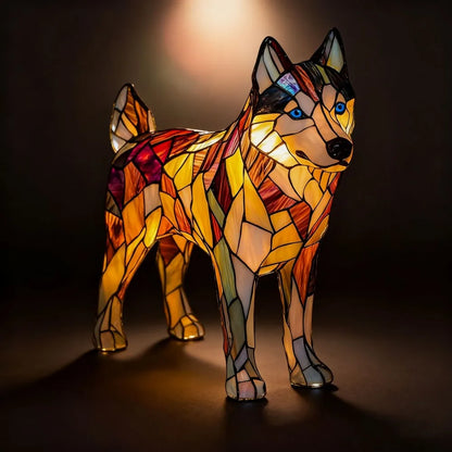 LED Night Light Glowing Dog. Series Artistic Animal Statue. French Bulldog, Labrador Retriever, Golden Retriever. Resin Ornaments