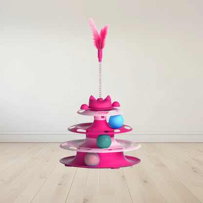 Cat Toys, Self-Entertainment. Relieves Boredom. Cat Turntable with Funny Cat Stick and Balls