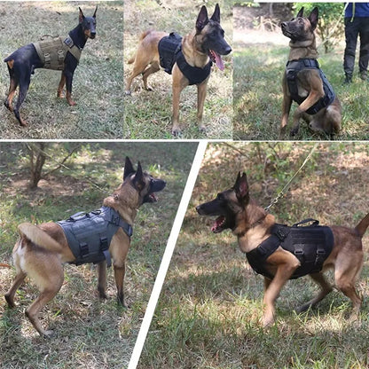 Large Dog Collar Dog Harness And Leash Set. Pet Vest Tactical. Large, Medium and Small Dogs Harnesses.