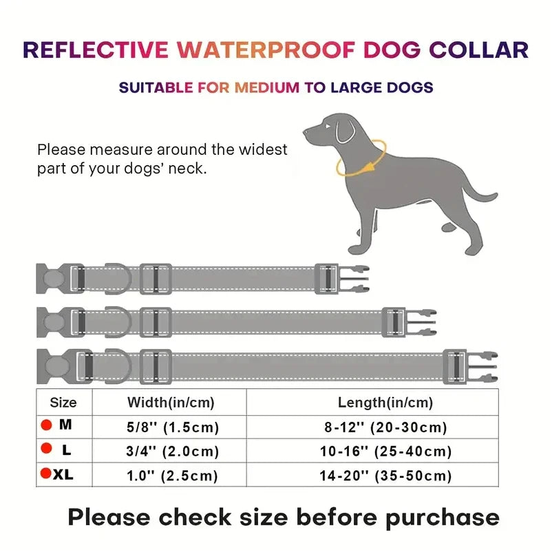 Dog Collar, Waterproof Plastic. PVC Rubber Washable. Outdoor Puppy Collars. Durable Adjustable for Small Medium Large Dogs