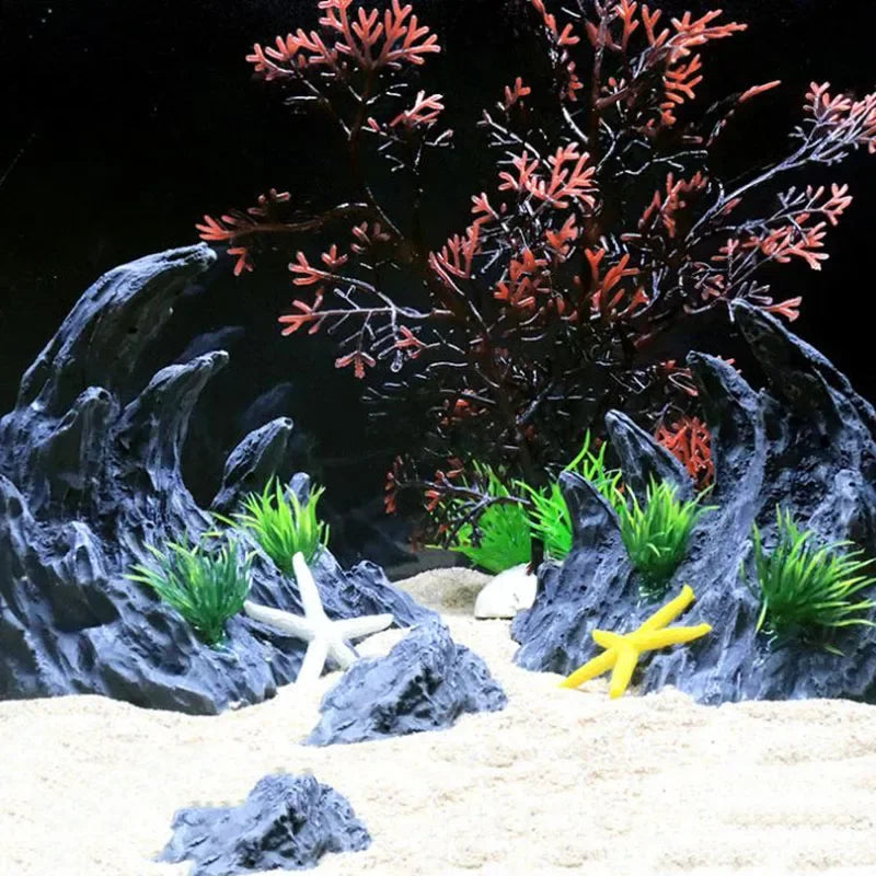 Resin Aquarium Decoration. For Fish Tanks. Simulated Canyon Ornament Acuario Rocks. Fish Decor 2pcs