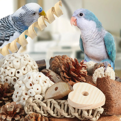 Bird Toys. Parrot Natural Bird Foraging Box. Foot Toys for Parakeets, Cockatiels, Conures, Love Birds and Other Small to Medium Birds