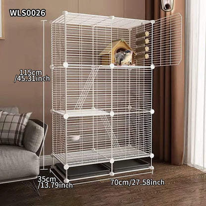 Small Animal Cage for Home Use That Does Not Occupy an Area with Toilet, Large Rabbit Cage, Sugar Glider, Breeding Squirrel Cage with Tray