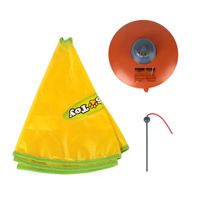 Interactive Pet Toy For Cat/Kitty. 4 Speeds Motion. Undercover Mouse Fabric Moving Feather. Electric Cat Toy Plate Automatic
