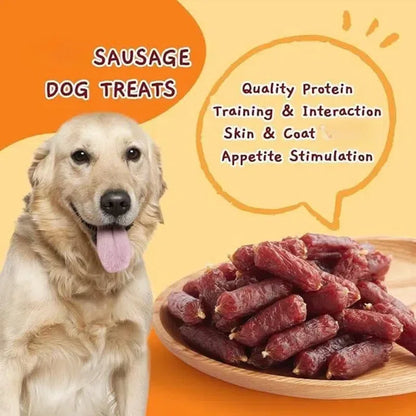 Duck Sausage Dog Treats –100g, Delicious Taste，Best Chews for Training Small & Large Dogs