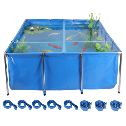 880Gallon Rectangular Goldfish Tank with Transparent Viewing Panel 400LBS Capacity with Drain Valve for Koi/Goldfish Breeding