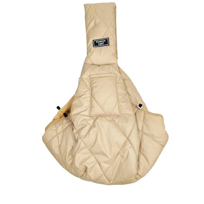 Small Pet Dog/Cat Sling Carrier for 3-15lbs with Pocket. Hands-Free Pet Bag. Carry Bag for Travel and Walking Outdoor