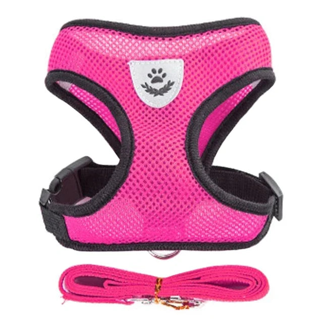 Cat Harness Vest. Walking Lead Leash For Puppies & Cats. Collar Polyester. Adjustable Mesh Harness For Small Medium Pets