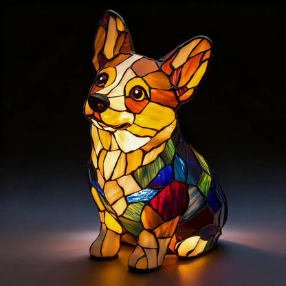 LED Night Light Glowing Dog. Series Artistic Animal Statue. French Bulldog, Labrador Retriever, Golden Retriever. Resin Ornaments