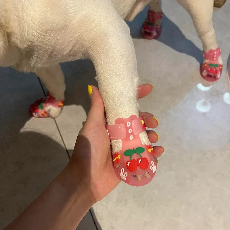 Dog Summer Sandals. Cartoon Fashionable. Anti-slip, Breathable Rain Boots, Waterproof, Wear-resistant