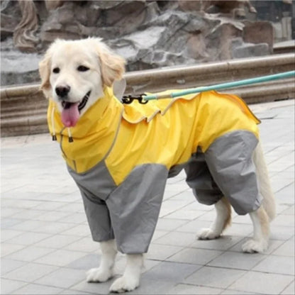 Waterproof Raincoat For Dogs. Suits, Dot Rain Cape For Medium/Big Dogs. Hooded Jacket/Poncho. Pet Rain Coat