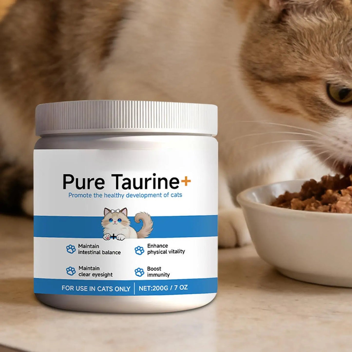 Pet Supplements 200g Daily Nutrition for Cats. Wet Or Dry Food Supplements for Small, Medium & Large Breeds