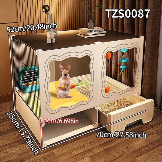 Rabbit Cage. Indoor Home Use with Toilet. Rabbit Villa, Small Dog, Kitten &  Guinea Pig Cage.