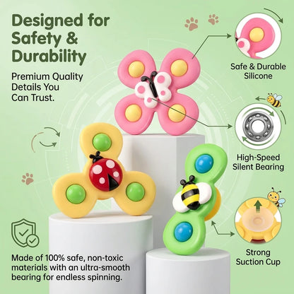 Pet cat toys, insect suction cups, spinning toys, rotating windmills, cat teasers, cat stress relief toys,