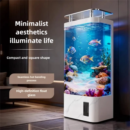 Smart Self-Cleaning Fish Tank - Medium Sized Standing Ecological Aquarium with Built-in Filtration  No Water Change Needed