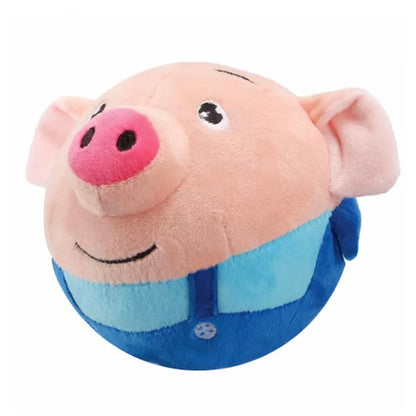 Electronic Pet Dog Toy. USB Plush Automatic Bouncing Toy. Vibration Ball. Bite Puppy Ball, Plush Sing, Chewing, Squeaker Dog Toy