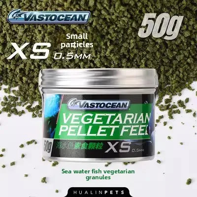 VASTOCEAN Marine Fish Food. Soft Slow-Sink Pellets. Coral Tank Safe Formula for Clownfish, Picky Eaters Ornamental Fish
