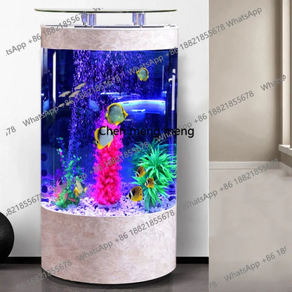 M07 Tank for Living Room Home. Use Medium to Large Floor-Standing. No Water Change Needed. Ornamental Fish Aquarium