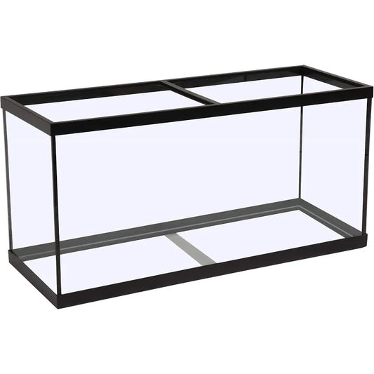 55 Gallons Rectangular Glass Aquarium for Home or Office Decor. Transparent Fish Tank with Builtin Filtration Sys