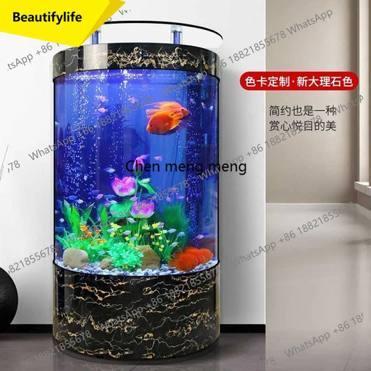 M07 Tank for Living Room Home. Use Medium to Large Floor-Standing. No Water Change Needed. Ornamental Fish Aquarium