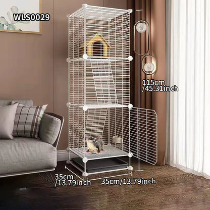 Small Animal Cage for Home Use That Does Not Occupy an Area with Toilet, Large Rabbit Cage, Sugar Glider, Breeding Squirrel Cage with Tray