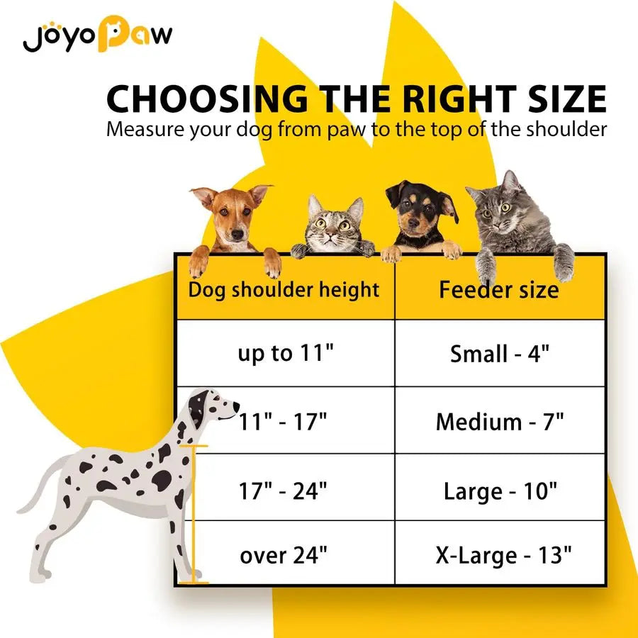 Bamboo Raised Bowls for Large & Medium Dogs with 2 Stainless Steel Bowls 10 Tall, 48 oz Bowls