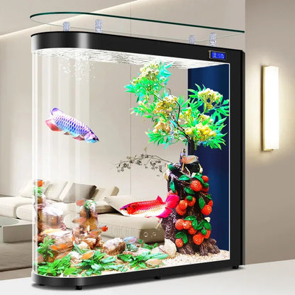 A139 Fish tank living room, floor partition glass aquarium. Household medium and large screen self-circulation free water change
