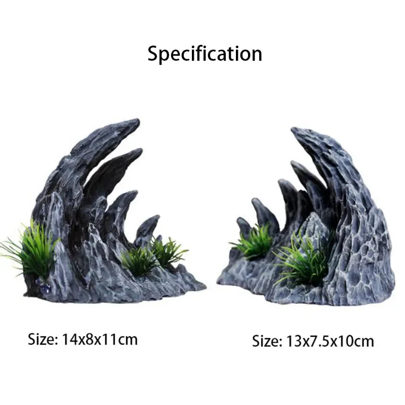 Resin Aquarium Decoration. For Fish Tanks. Simulated Canyon Ornament Acuario Rocks. Fish Decor 2pcs