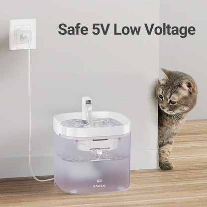 Automatic Cat Water Fountain. Rechargeable Cat Water Dispenser for Pet Dogs and Cats. Smart Drinking Filter with Pump.