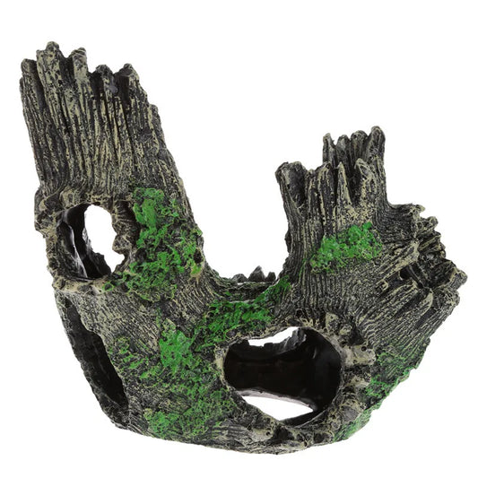 Aquarium Hollow Log Decor Multifunction Resin Fish Hiding Cave. Non-toxic for Fish Tank