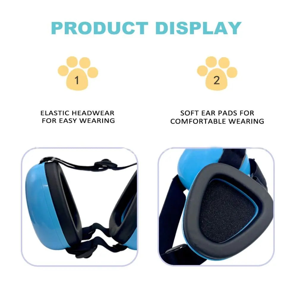 Dog Ear Muffs. Noise Protection, Hearing Protection. Muffles Thunder, Vacuum, Fireworks, Comfortable Pet Earmuffs