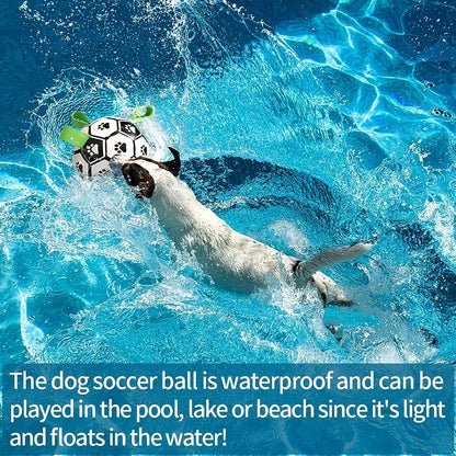 Interactive Dog Soccer Toy with A Grip Ring, Durable Water Ball for Dogs, Dog Chasing and Playing Toy, Without Battery